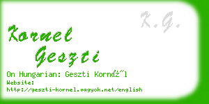 kornel geszti business card